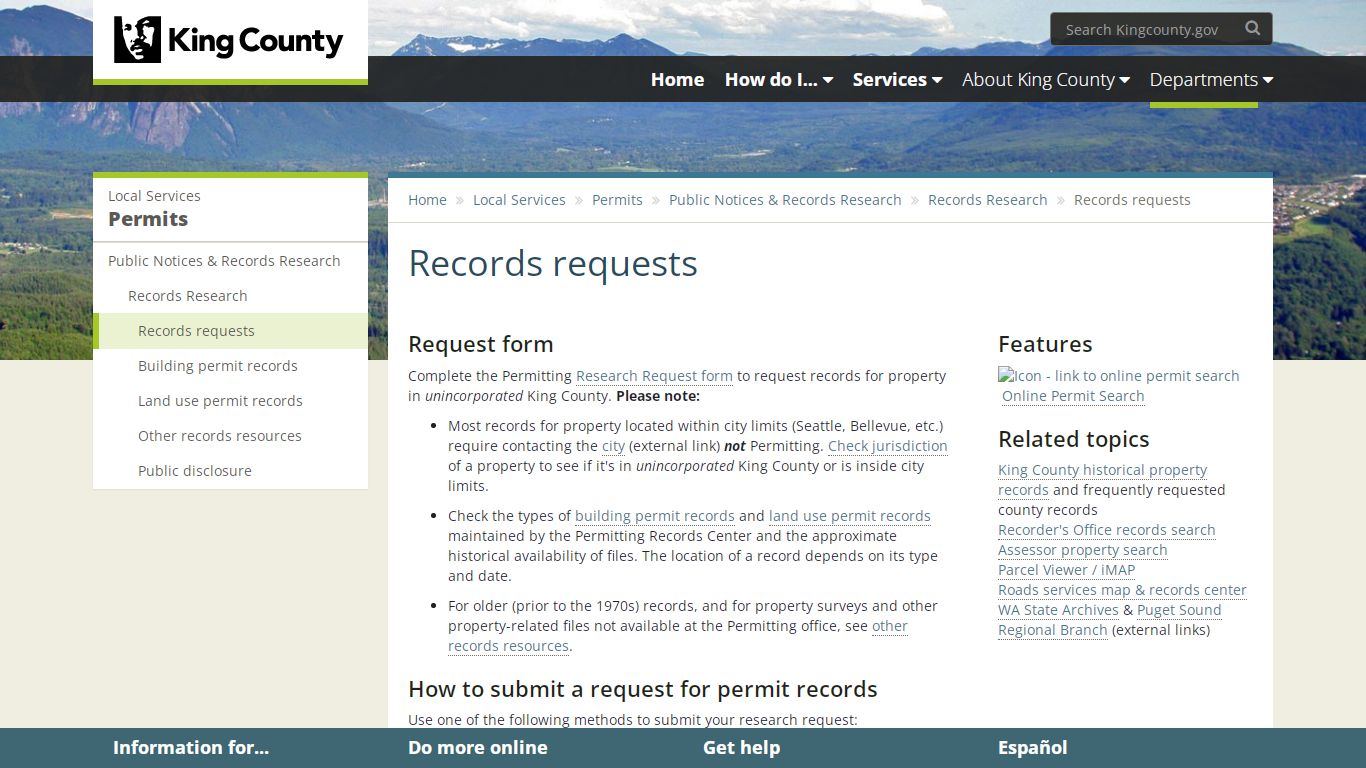 Records requests - King County