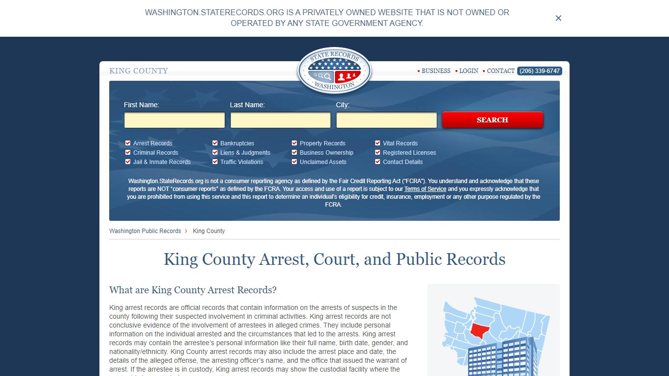 King County Arrest, Court, and Public Records